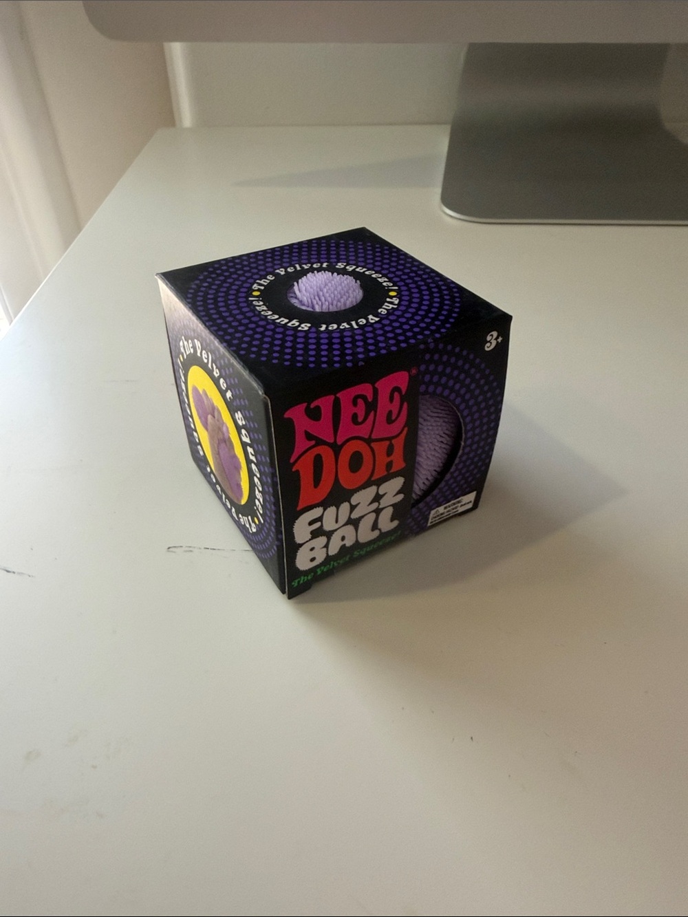 Nee Doh Fuzz Ball Purple Stress Toy - New In Box